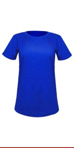 CAMISETA MALHA PV AZUL ROYAL GOLA CARECA FEMININA