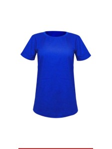 CAMISETA MALHA PV AZUL ROYAL GOLA CARECA FEMININA